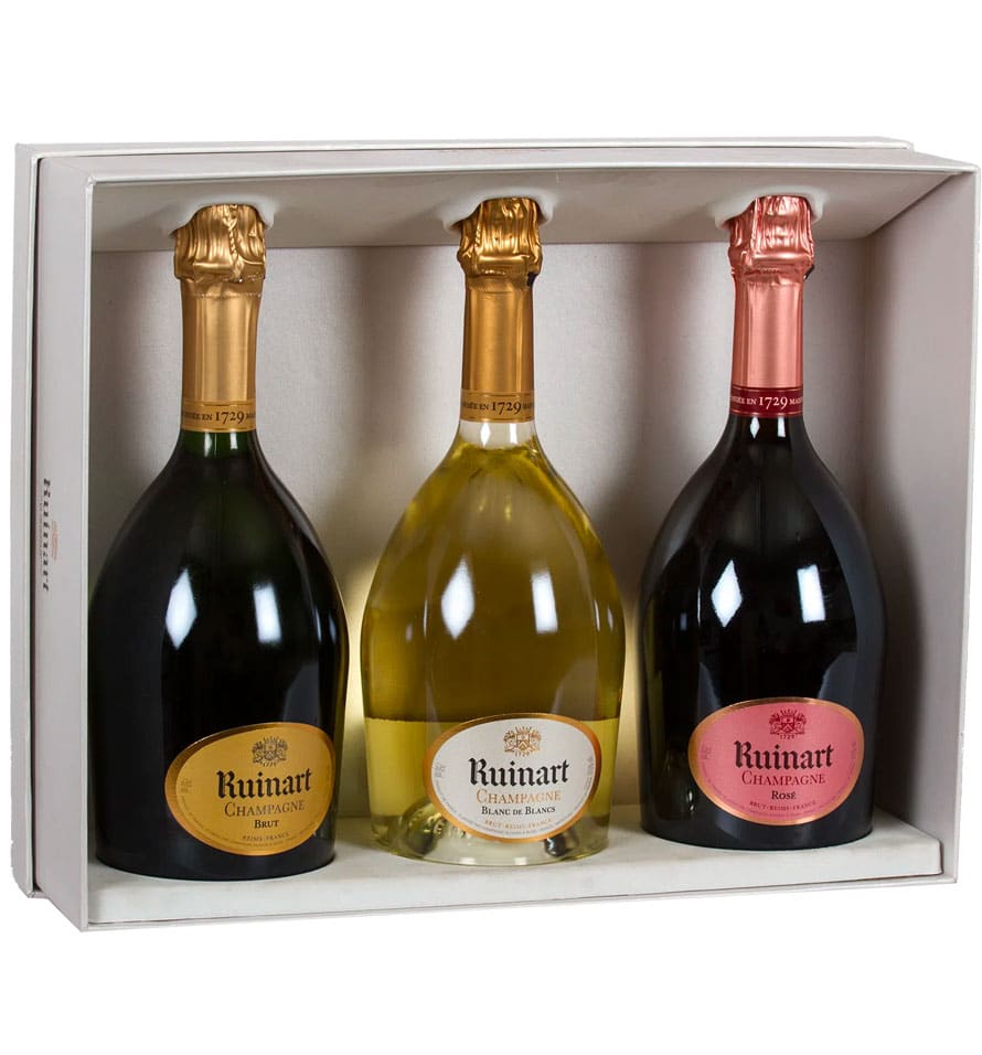 champagne ruinart coffret collection 3 bouteilles