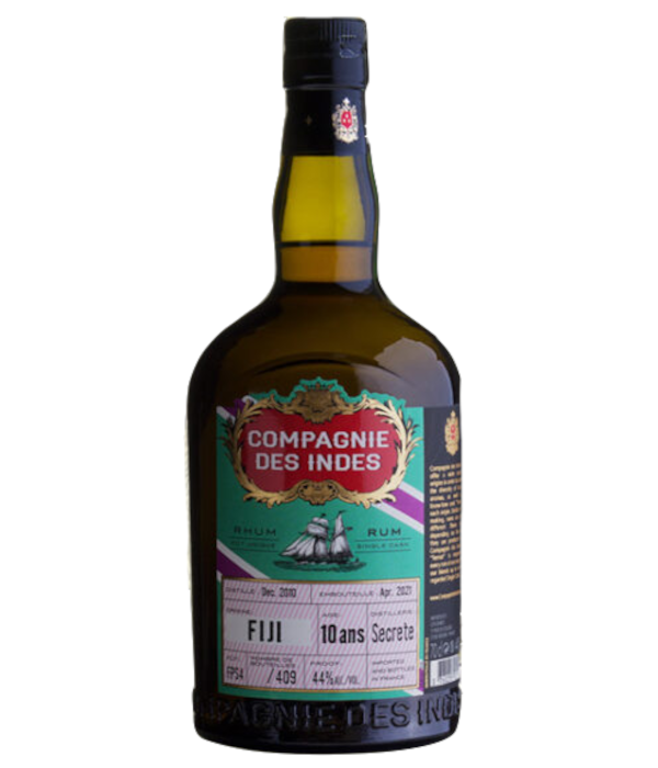 Rhum La Compagnie des Indes | Vinothentique - Grande vinothèque en ligne La Compagnie des Indes - Fidji Secrète 10 ans - 44° - 70cL